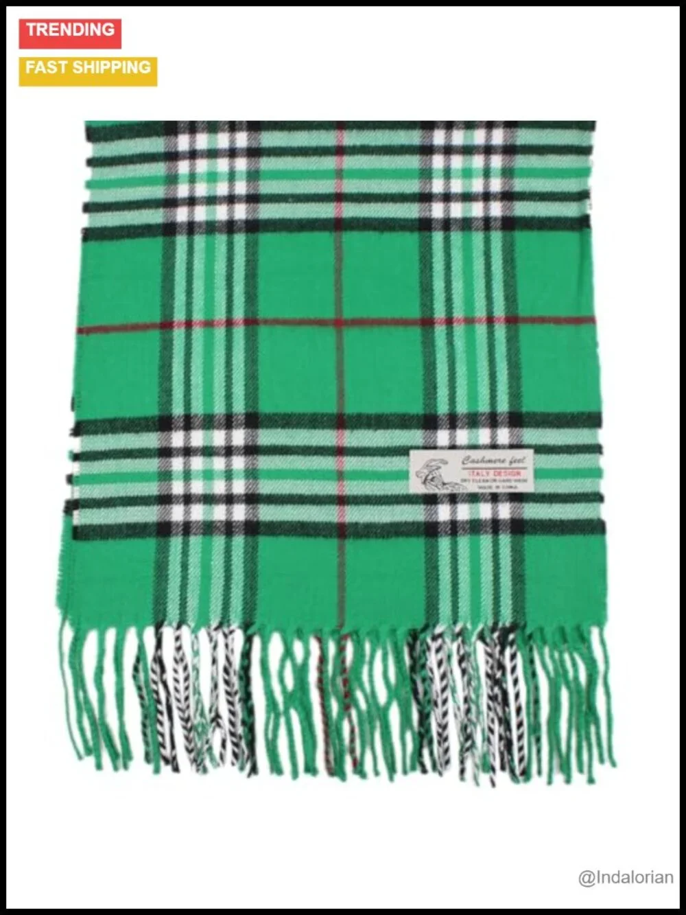 Plaid Cashmere Feel Viscose Winter Scarf, Unisex 72